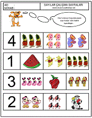 okul öncesi sayılar çizgi çalışmaları